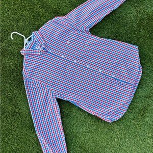 Express Red and Blue Plaid Shirt